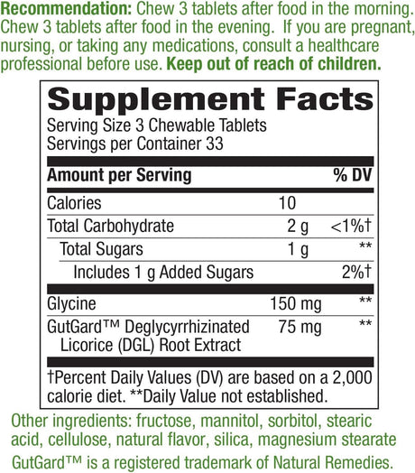 Nature's Way DGL, Original Licorice Flavor, 100 Chewable Tablets