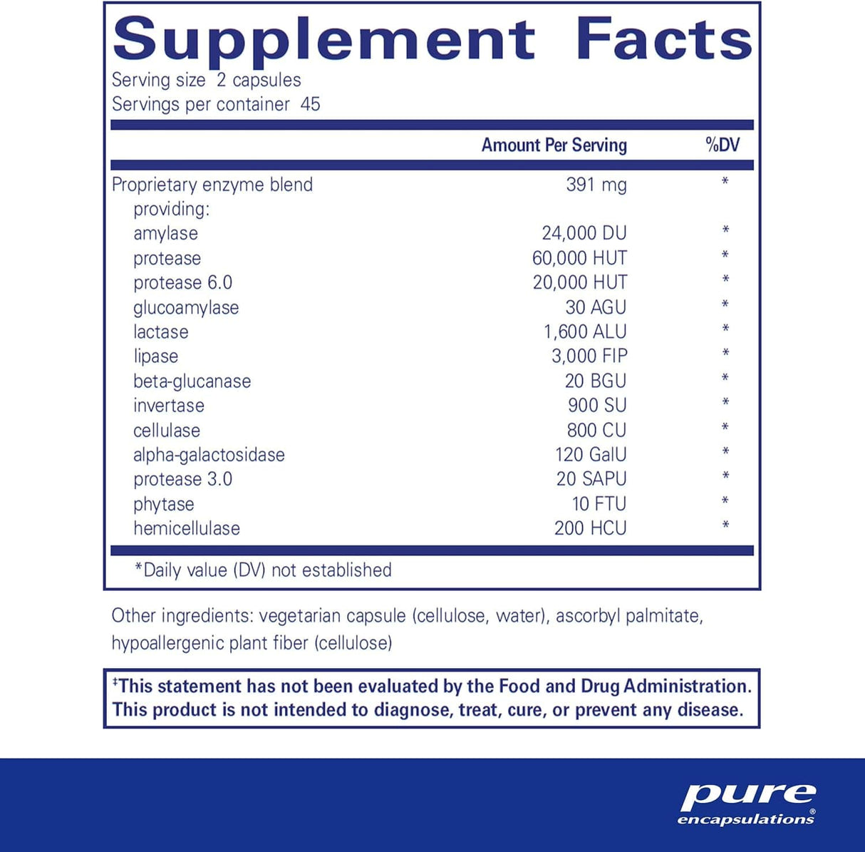 Pure Encapsulations Digestive Enzymes Ultra, 90 Caps