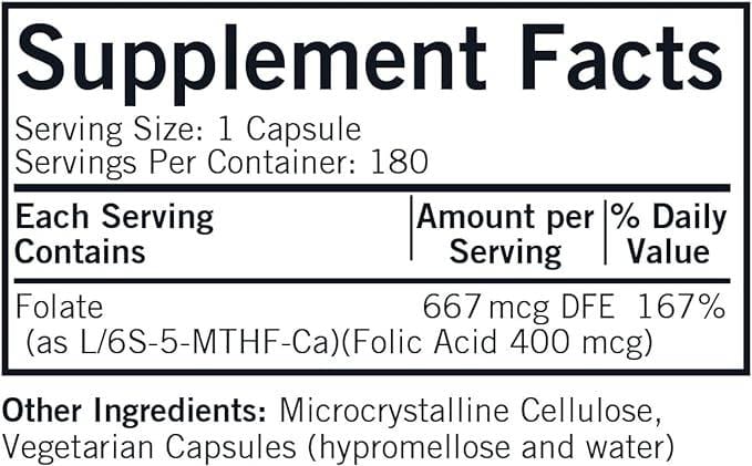 5-MTHF 400mcg, 180 Capsules - Kirkman Laboratories - welzo