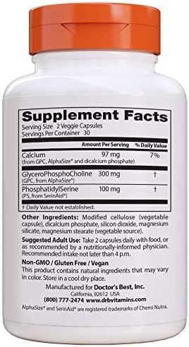 Doctor's Best, Natural Brain Enhancers with AlphaSize and SerinAid, 60 Capsules