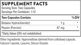 Thorne Research Betaine HCL & Pepsin, 225 Capsules