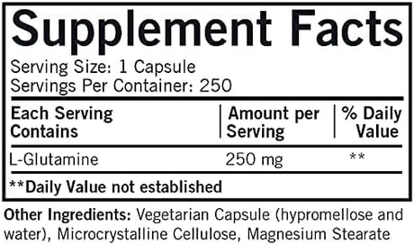 Kirkman Laboratories L-Glutamine (Hypoallergenic) 250mg, 250 Capsules