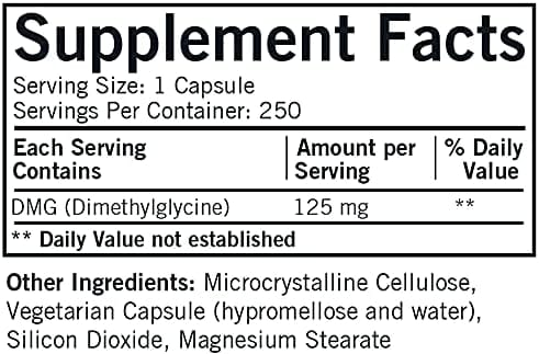 Kirkman DMG (Dimethylglycine) - 125 mg - 250 Capsules - Hypoallergenic