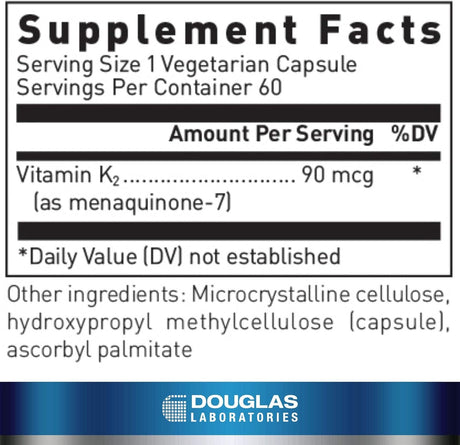 Douglas Laboratories Vitamin K2 Menaquinone-7, 60 Capsules