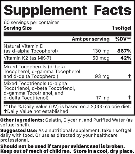 Jigsaw Health Vitamin K2 + E Complex (60 softgels)