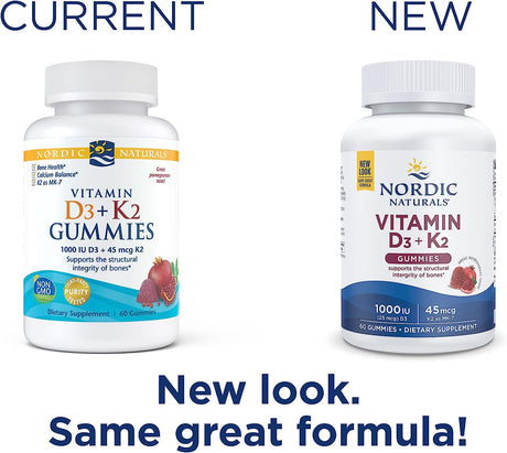 Nordic Naturals Vitamin D3 + K2 Gummies (Pomegranate) - 60 Gummies