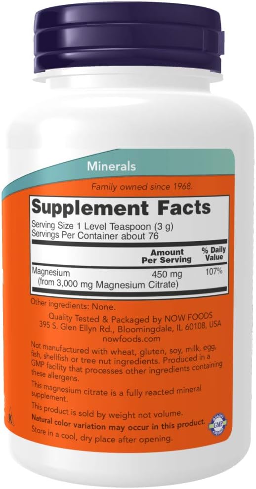 Now Foods Magnesium Citrate Pure Powder 227g