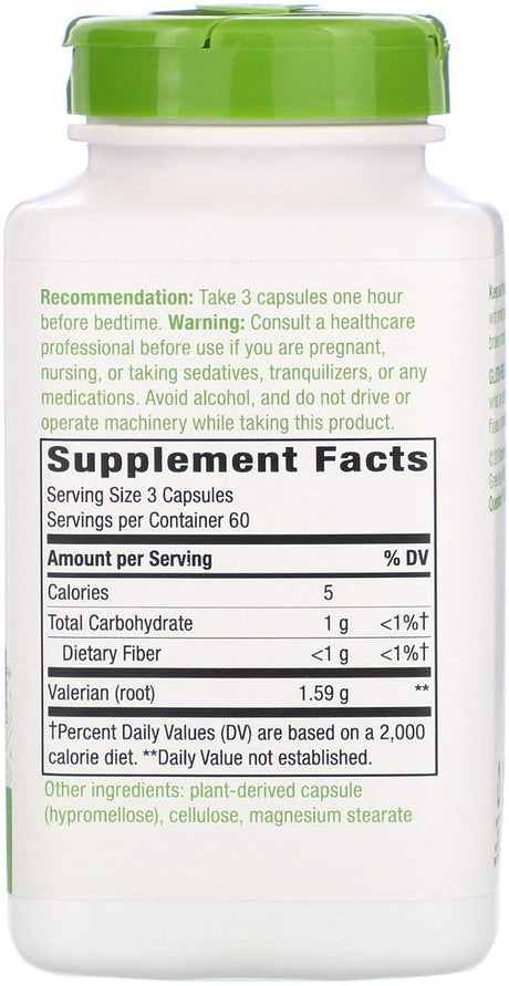 Natures Way Valerian Root 1590 mg, 180 Vegan Capsules