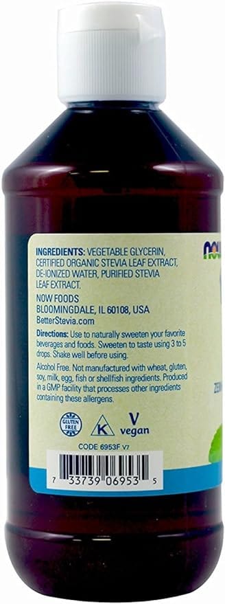 Now Foods Better Stevia Glycerite, Alcohol-Free, 237ml