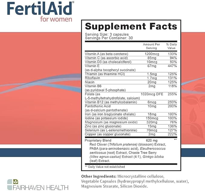 Fairhaven Health - FertilAid for Women, 90 Capsules