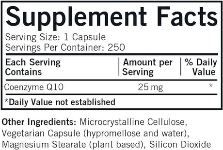 Kirkman Labs Coenzyme Q10 25 mg, 100 Capsules (Hypoallergenic)