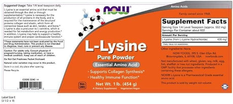 Now Foods L-Lysine Powder 454g