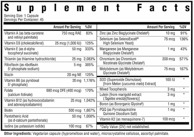 Seeking Health - Multivitamin One MF *Methyl Free* - 45 Capsules