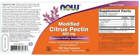 Now Foods Modified Citrus Pectin 800mg, 180 Veg Caps