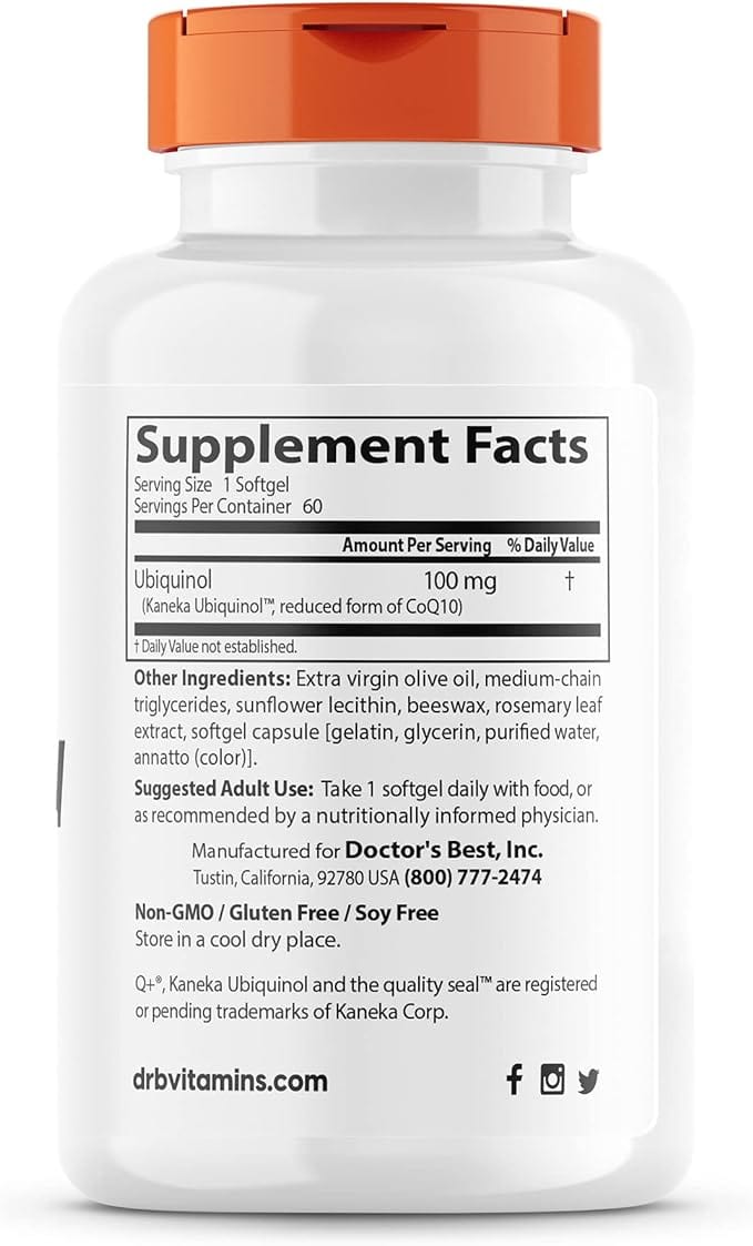 Doctor's Best Ubiquinol with Kaneka 100mg, 60 Softgels