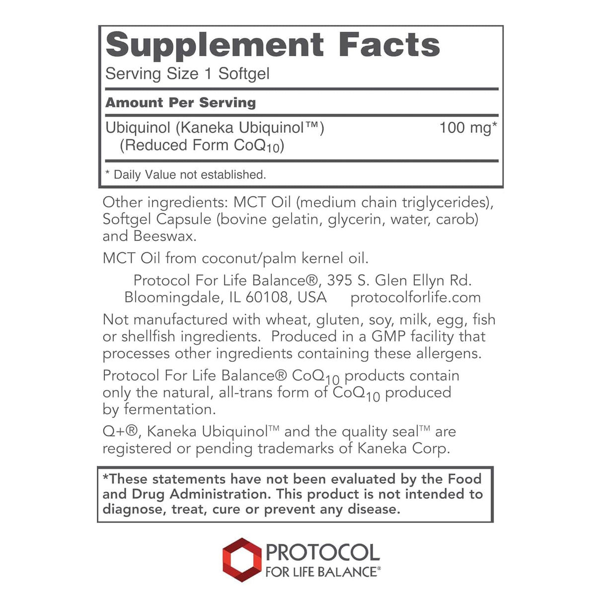 Protocol For Life Balance - Ubiquinol 100mg 60 Gels