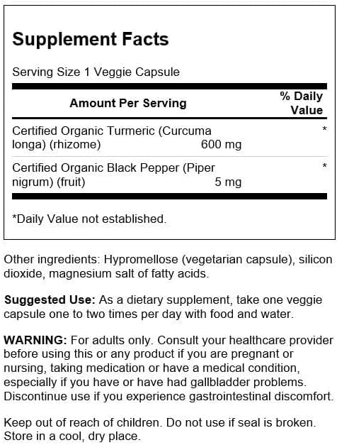 Swanson Turmeric & Black Pepper 60 Veggie Capsules