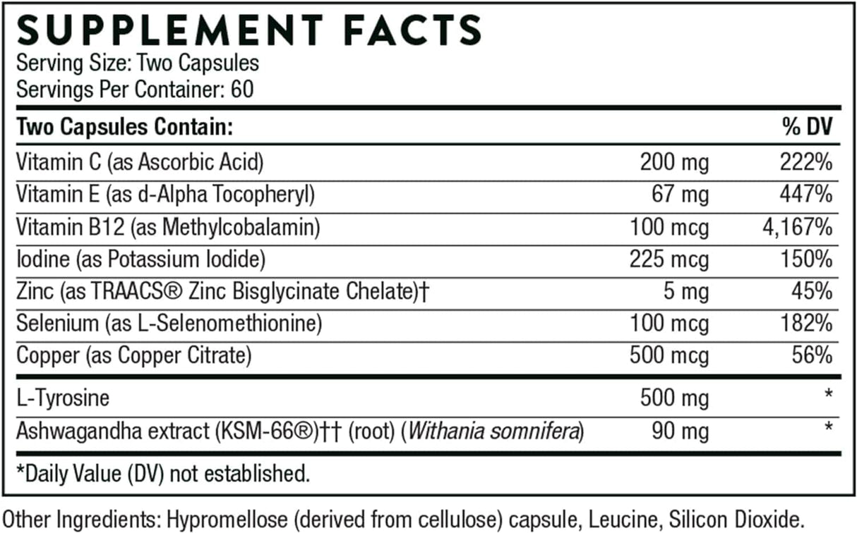 Thorne Research - Thyrocsin, Thyroid Cofactors, 120 Veggie Caps