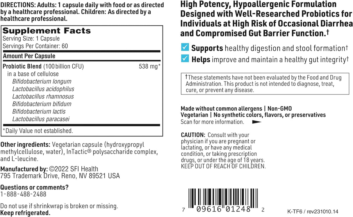 Klaire Labs Ther-Biotic Leaky Gut (Factor 6), 60 Capsules