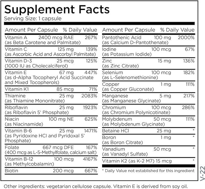 Metabolic Maintenance The Big One (without Iron), 100 Capsules