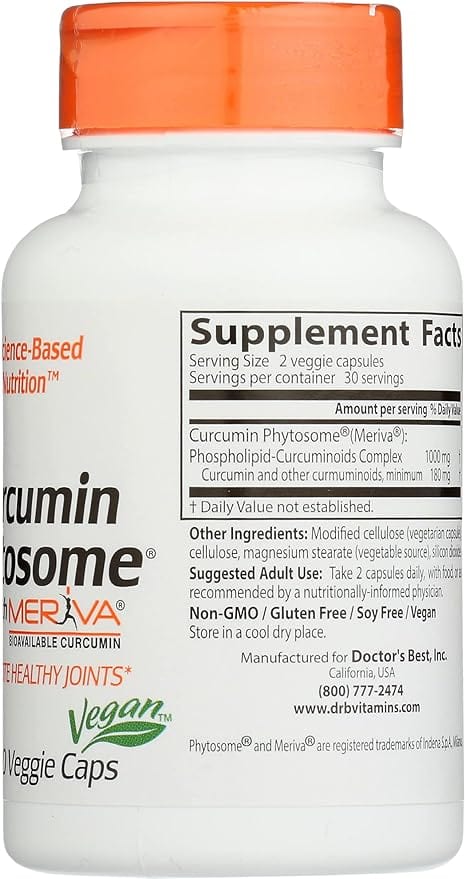 Doctor's Best Curcumin Phytosome with Meriva 500mg, 60 Capsules