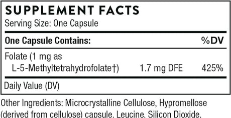 Thorne - 5-MTHF Methyl Folate (1 mg) 60 Veg Caps