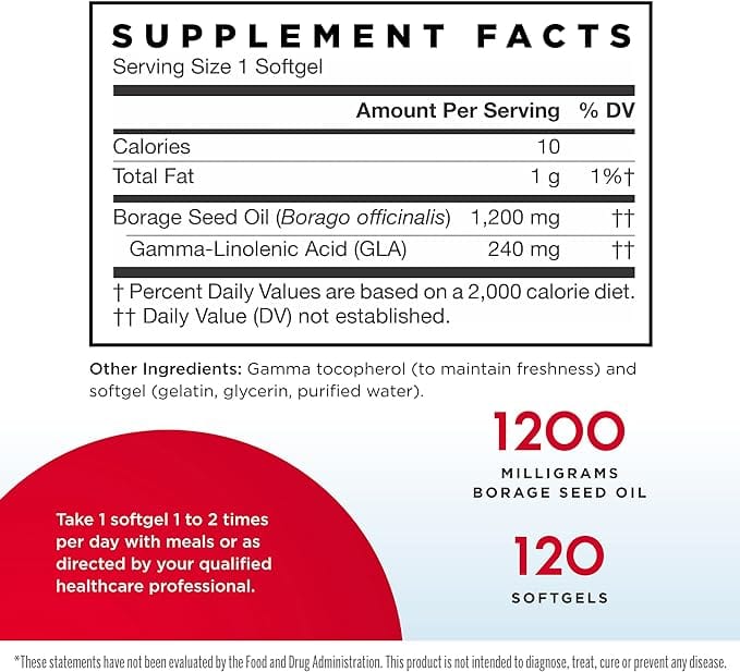 Jarrow Formulas Borage GLA-240, 120 Softgels