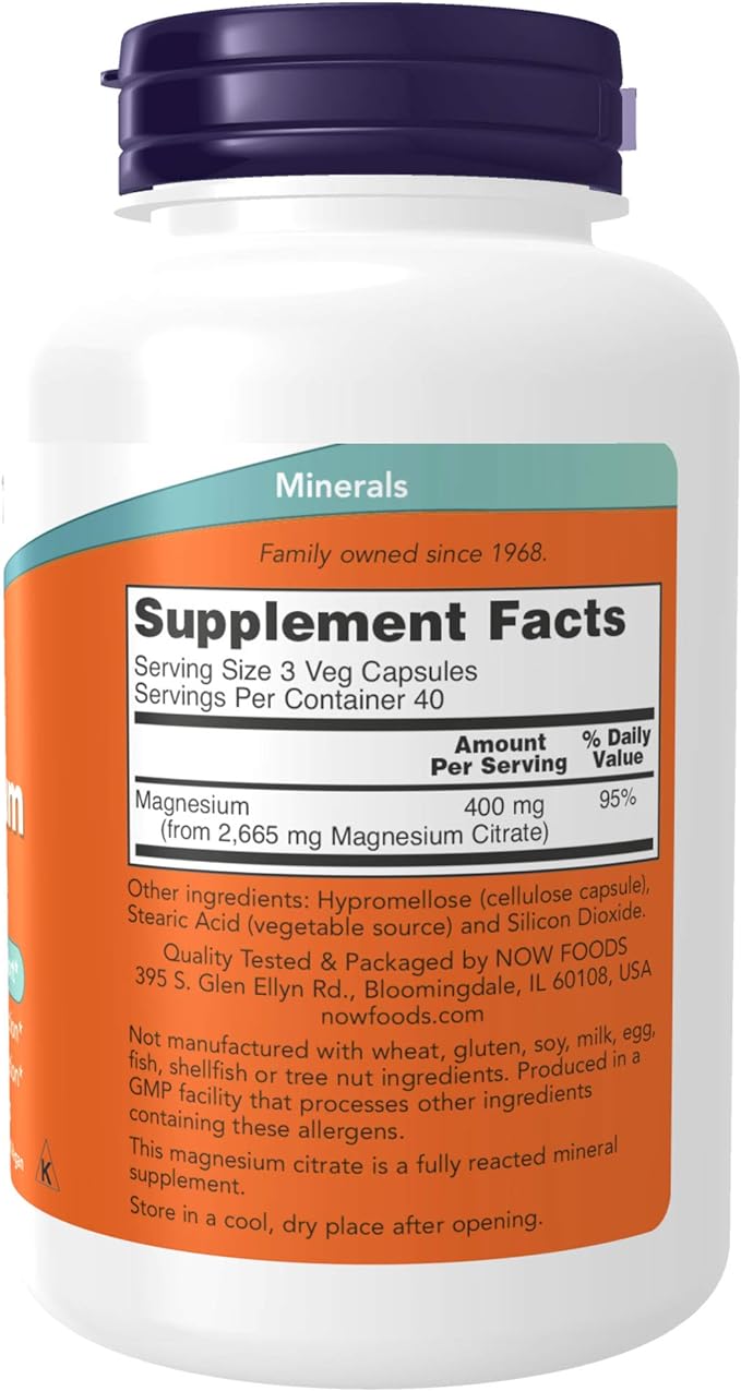 Now Foods Magnesium Citrate, 180 Softgels