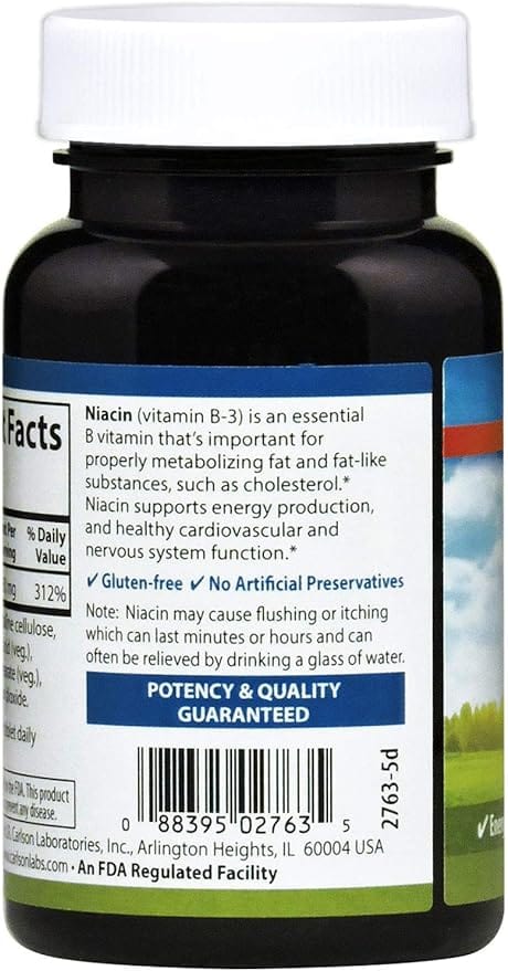 Carlson Labs Niacin 50 mg 300 Tablets