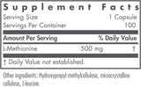 Nutricology / Allergy Research Group - L-Methionine 500mg - 100 Veg Capsules