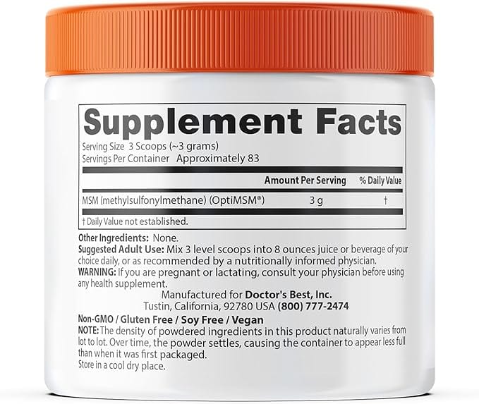 Doctor's Best MSM Powder with OptiMSM, 250g