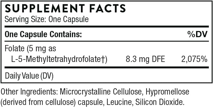 Thorne 5-MTHF Methyl Folate - 15 mg (30 Veg Caps)