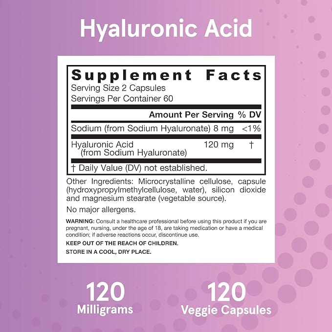 Jarrow Formulas Hyaluronic Acid, 120 Capsules