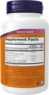 NOW Foods Hyaluronic Acid, Double Strength (100mg) 120 Veg Caps