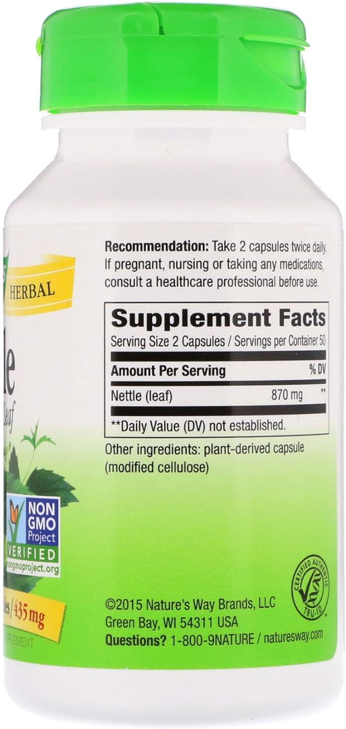 Nature's Way Nettle Leaf, 435 mg, 100 Capsules