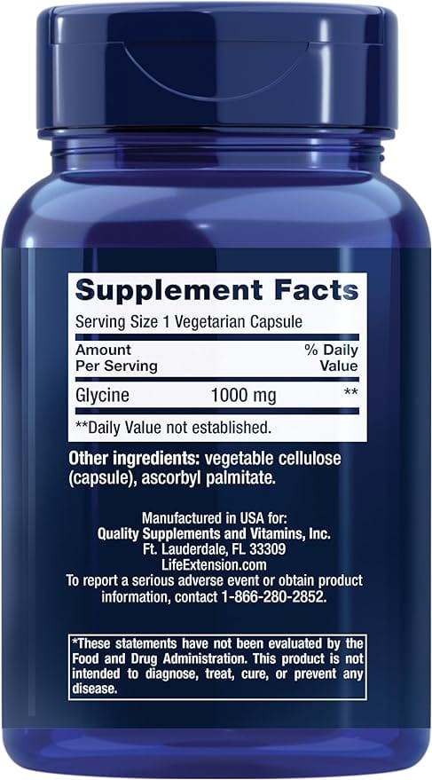 Life Extension, Glycine, 1000 mg, 100 Veggie Caps