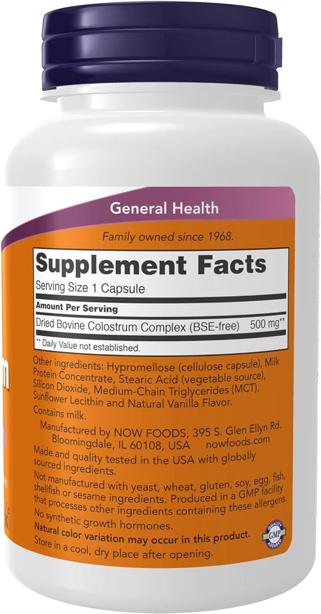 Now Foods, Colostrum Support, 500 mg, 120 Veggie Caps