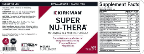 Kirkman Laboratories Super Nu-Thera, 540 Caplets