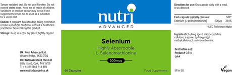 Nutri Advanced - Selenium 200ug 60 Caps