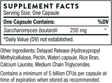 Thorne Research Sacro-B, Saccharomyces Boulardii, 60 Veggie Caps