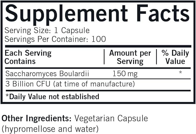 Kirkman Laboratories Saccharomyces Boulardii, 100 Capsules