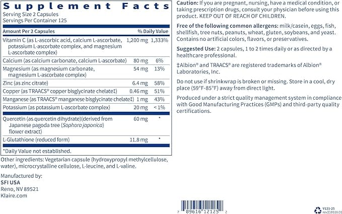 Klaire Labs Multi-Element Buffered C 250 Capsules