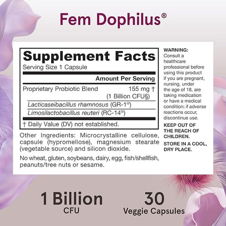 Jarrow Formulas Fem-Dophilus (Shelf Stable), 30 Capsules