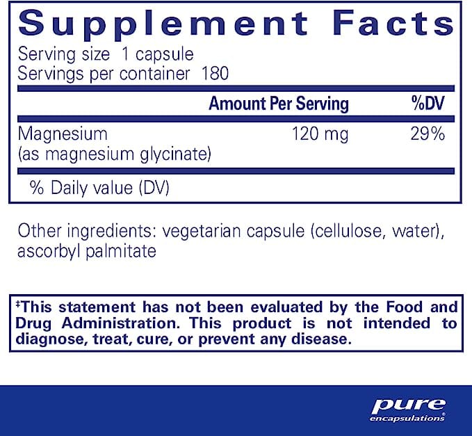 Pure Encapsulations Magnesium (glycinate) 120mg 180 caps