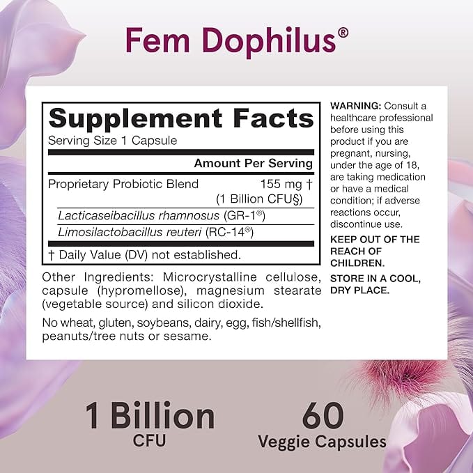 Jarrow Formulas Fem-Dophilus (Shelf Stable), 60 Capsules