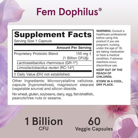 Jarrow Formulas Fem-Dophilus (Shelf Stable), 60 Capsules