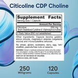 Jarrow Formulas Citicoline CDP Choline, 250 mg, 60 Capsules