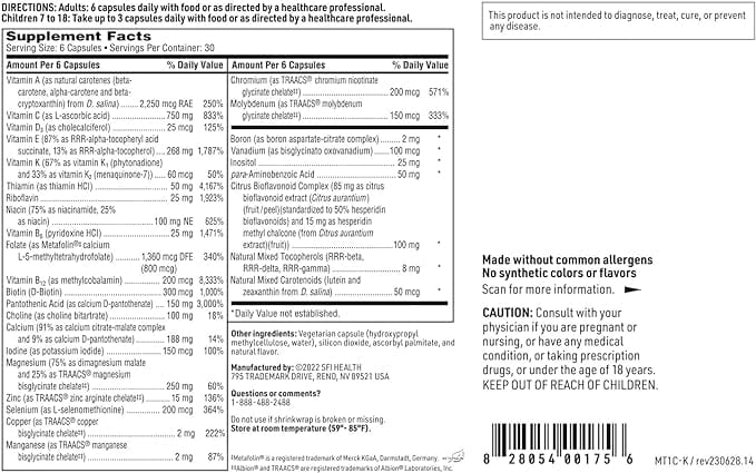 Klaire Labs - MultiThera 1 plus Vitamin K, 180 Capsules