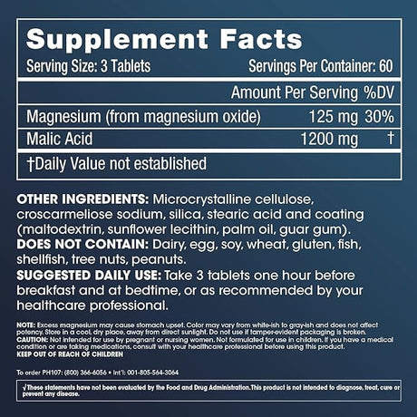 ProHealth Malic Acid + Magnesium - 1200 Mg, 180 Tablets