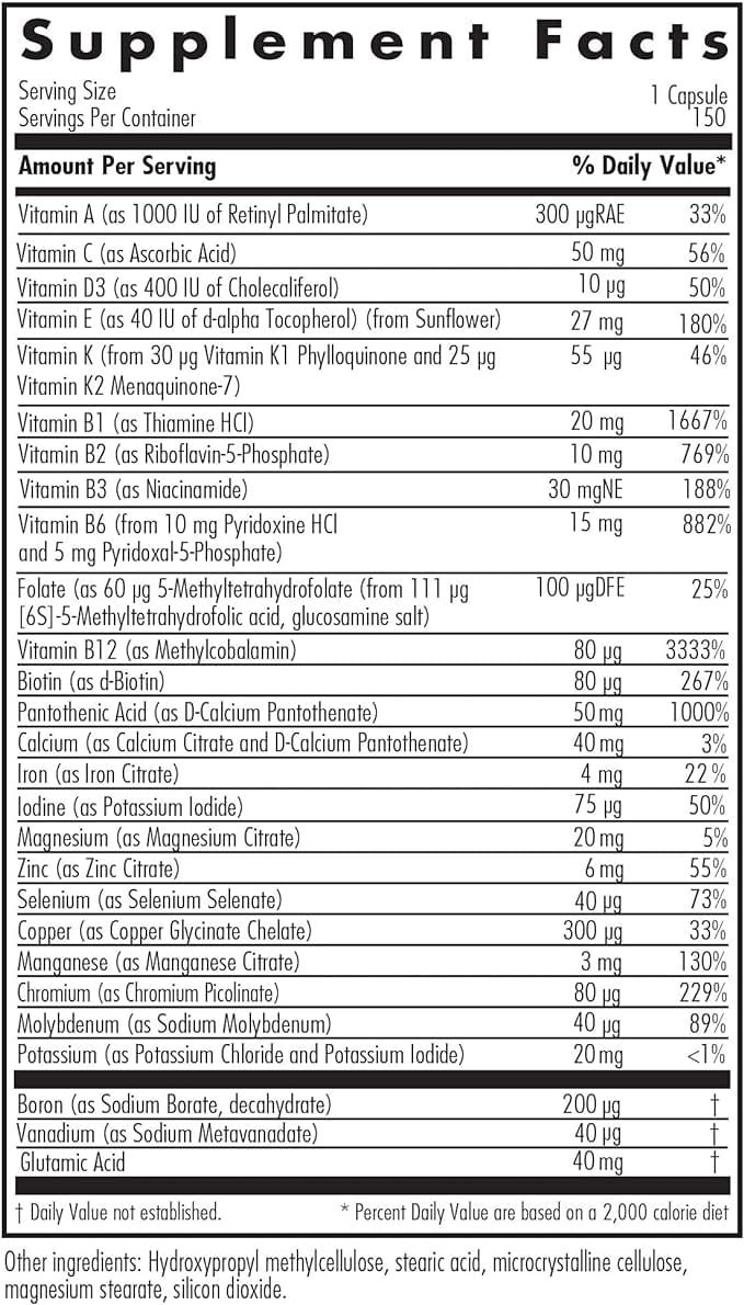 Nutricology / Allergy Research Group Multi-Vi-Min, 150 veg caps